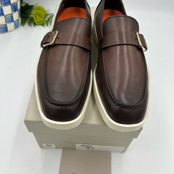Men\'s Santoni dread  Leather loafers size 8.5 US made in Italy main image 6
